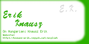 erik knausz business card